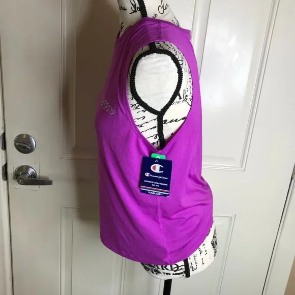 NWT Champion Womens Sleeveless Sport Muscle Tee T-Shirt Purple ~ Size S - Picture 2 of 3